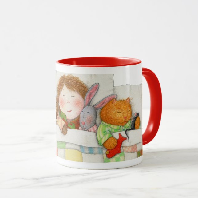 COZY QUILT Red Combo Mug (Front Right)