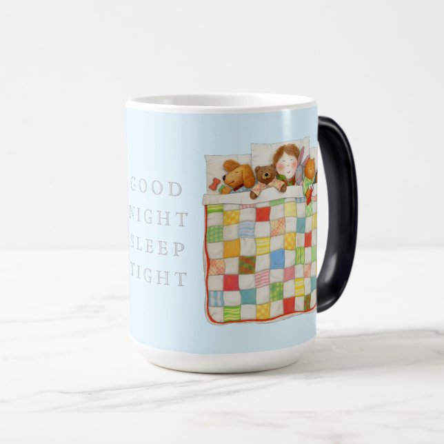 COZY QUILT Tall Morphing Mug + Blue (Front Right)