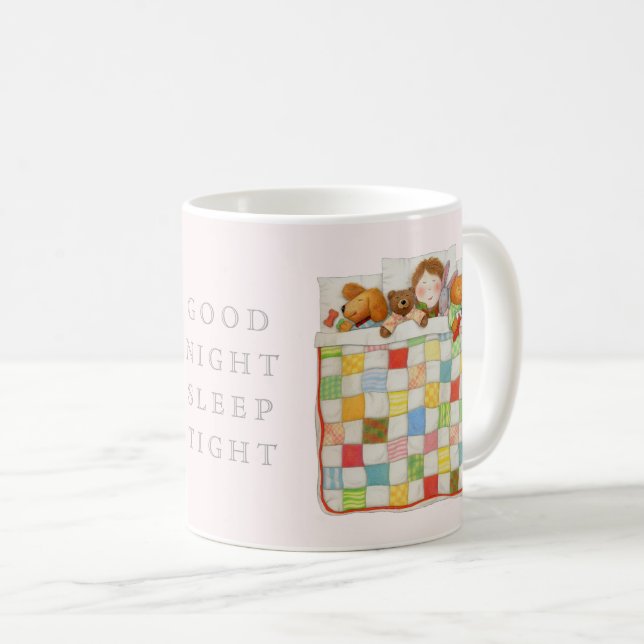 COZY QUILT White Mug + Pink (Front Right)