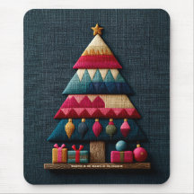 Cozy Quilted Fabric Texture Christmas Tree