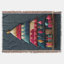 Cozy Quilted Fabric Texture Christmas Tree