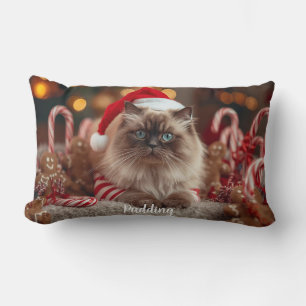 Cozy Ragdoll Cat Christmas Personalized Lumbar Pillow