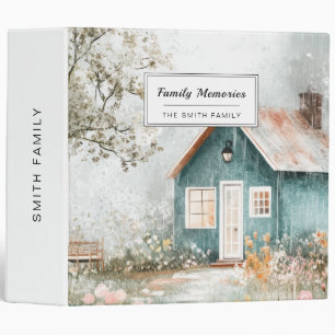 Cozy Rainy Cottage Wildflower Garden Scene Binder