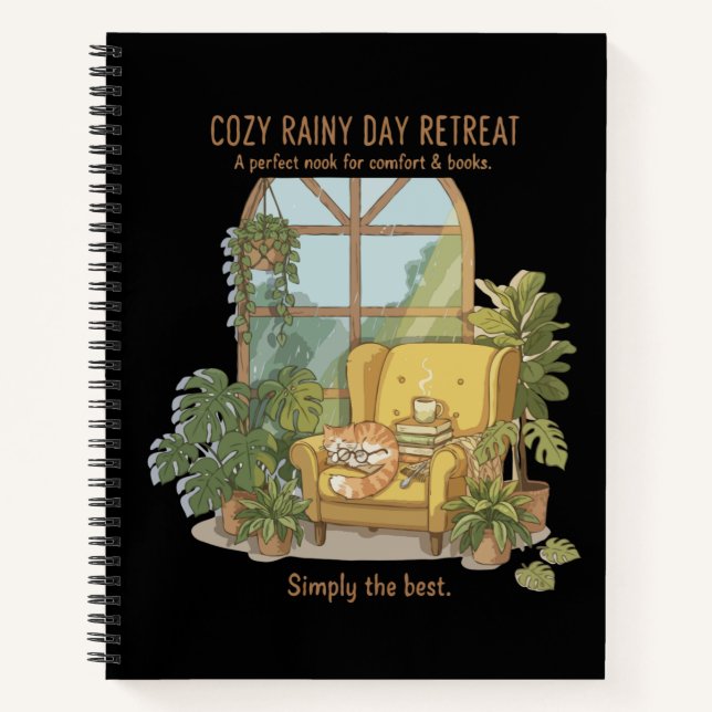 Cozy Rainy Day Retreat | Cute Cat with Books  (Front)