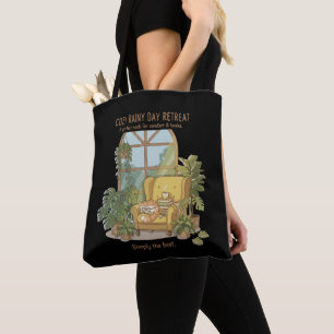 Cozy Rainy Day Retreat Cute Cat with Books Tote Bag