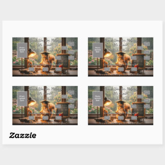 Cozy Rainy Day Squirrel Teacher Appreciation Sticker