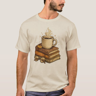 Cozy Reading Aesthetic Books and Coffee Lover T-Sh T-Shirt