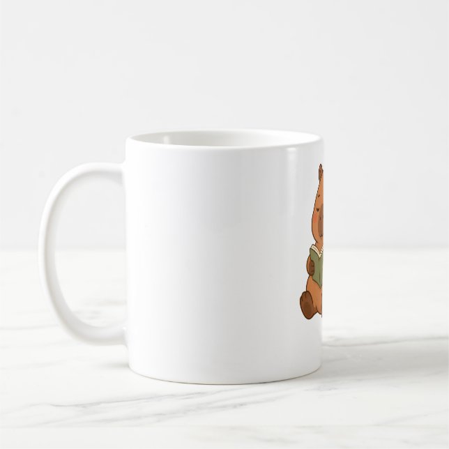 Cozy Reading Capybara Lantern Coffee Mug Gift Cute (Left)