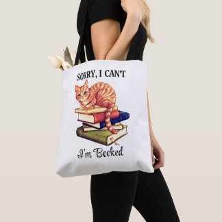 Cozy Reading Cat - I’m Booked Tote Bag