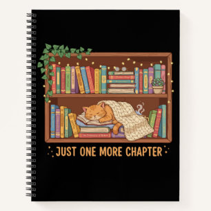 Cozy Reading Cat "Just One More Chapter" Book Love