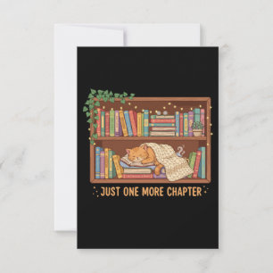 Cozy Reading Cat "Just One More Chapter" Book Love Thank You Card