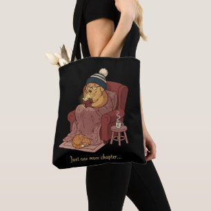 Cozy Reading Dog – Just One More Chapter Book Love Tote Bag