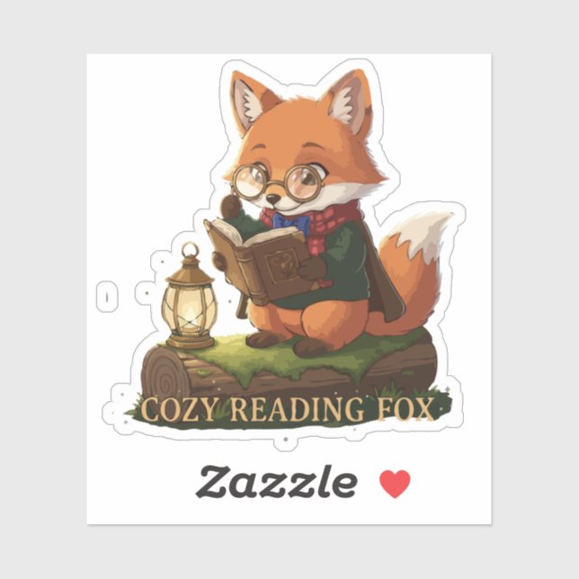  Cozy Reading Fox | Cute Whimsical Book Lover  (Sheet)