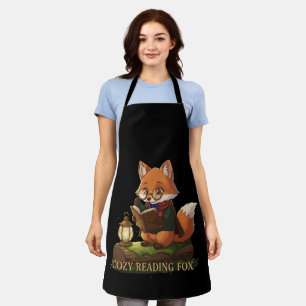  Cozy Reading Fox   Cute Whimsical Book Lover  Apron