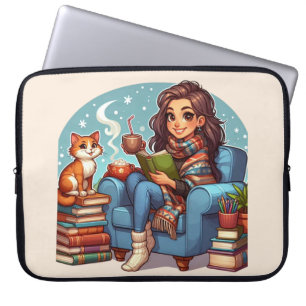 Cozy Reading Girl Laptop Sleeve