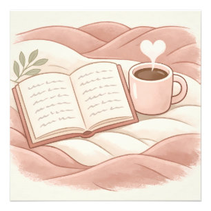Cozy Reading Moment - Coffee and Book Lover Design Photo Print