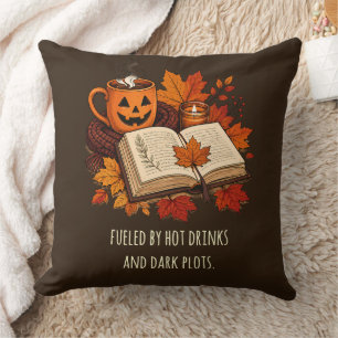 Cozy Reading Nook Autumn Accent Throw Pillow