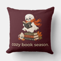Cozy Reading Nook Autumn Custom Throw Pillow