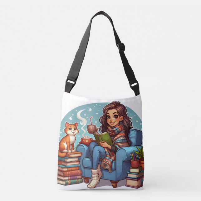 Cozy Reading Time Crossbody Bag (Front)