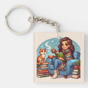 Cozy Reading Time Keychain