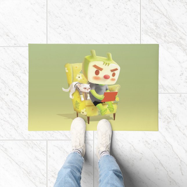 Cozy Reading Time with Pet Doormat (Indoor)