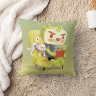 Cozy Reading Time with Pet Throw Pillow