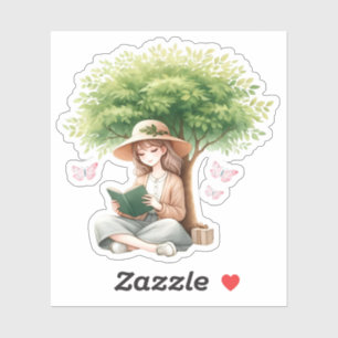 Cozy Reading Under a Tree Girl Book Lover Bookish