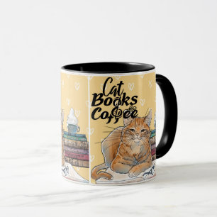 Cozy Reading with Cute Cats and Coffee Vibes Mug