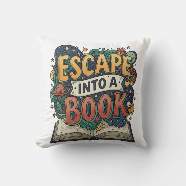 Cozy Reads, Casual Threads Throw Pillow (Front)