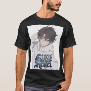 Cozy Rebel Anime Boy - Aesthetic Streetwear White T-Shirt