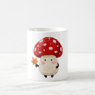 Cozy Red Mushroom Cute Autumn Woodland Art Coffee Mug