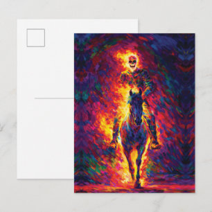 Cozy Red Telephone Booth White Cat Night Scene Postcard
