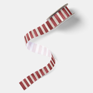 Cozy Red White Plaid Stripes Christmas Satin Ribbon