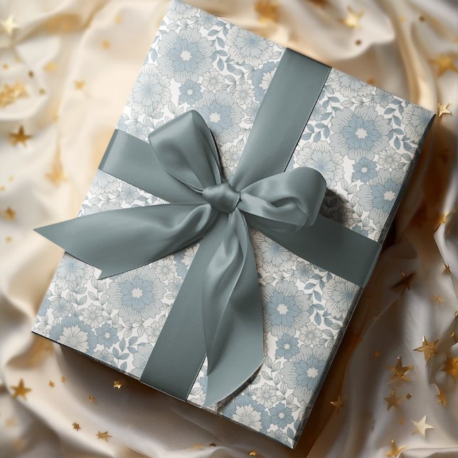 Cozy Retro Groovy Boho Floral 80S Wrapping Paper (Creator Uploaded)