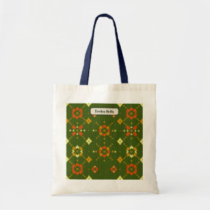 Cozy Retro Knitted Geometric Pattern Tote Bag