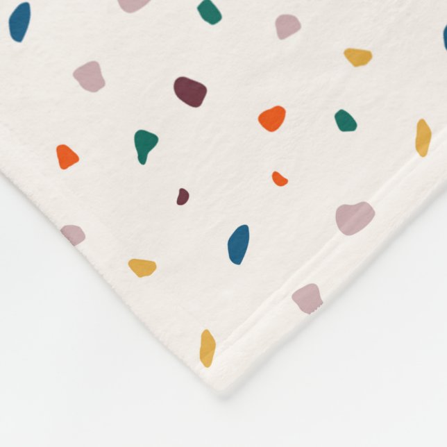 Cozy Retro Terrazzo Fleece Blanket  (Corner)
