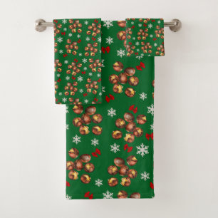 Cozy Roasted Chestnuts And Snowflakes Winter Bath Towel Set
