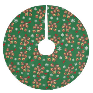 Cozy Roasted Chestnuts And Snowflakes Winter Brushed Polyester Tree Skirt