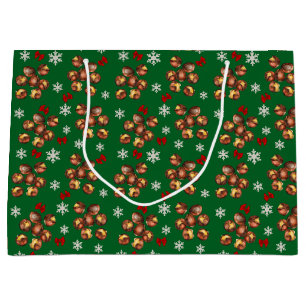 Cozy Roasted Chestnuts And Snowflakes Winter Large Gift Bag