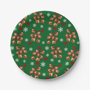 Cozy Roasted Chestnuts  And Snowflakes Winter Paper Plate