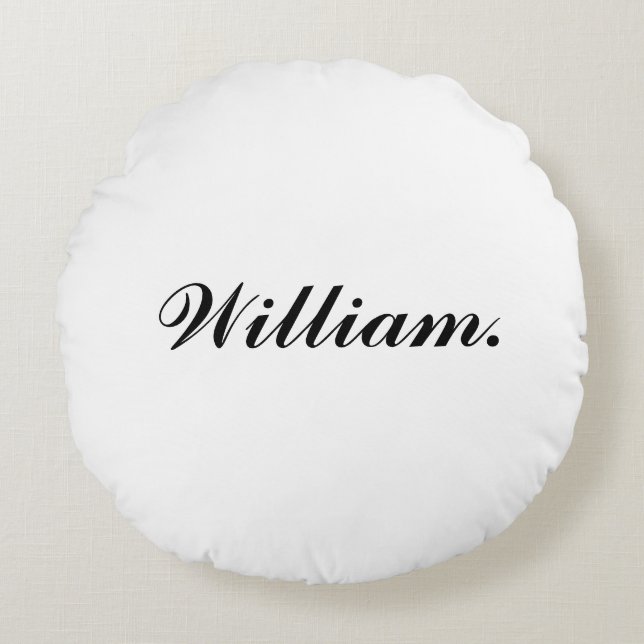 Cozy Round Throw Pillow with Custom Name for Comfo (Front)