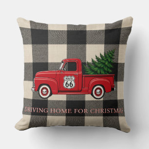 Cozy Route 66 Christmas Home Accent Throw Pillow