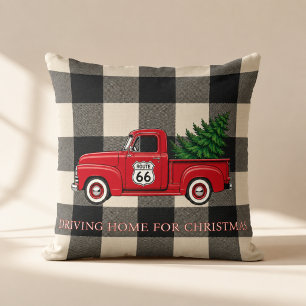 Cozy Route 66 Christmas Home Accent Throw Pillow