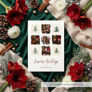 Cozy Rustic Christmas Tree Photo Collage TMF26 Holiday Card