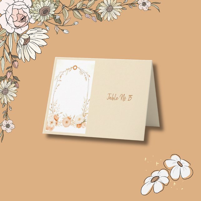 Cozy Rustic Floral Wedding Frame table Thank You Card (Creator Uploaded)