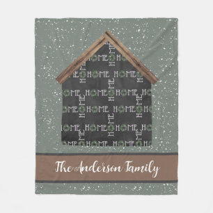 Cozy Rustic Home Family Name  Fleece Blanket