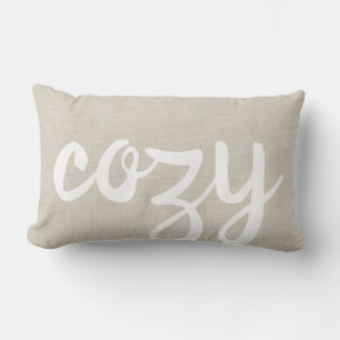 Cozy Rustic Ivory Modern Farmhouse Lumbar Pillow