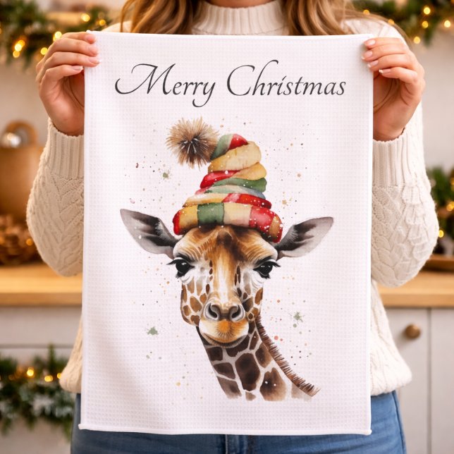 Cozy Safari Christmas, custom Kitchen Towel (Creator Uploaded)