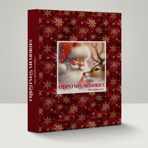 Cozy Santa and Rudolph Christmas Scrapbook Album  Binder