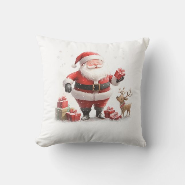 Cozy Santa Claus Decorative Pillow (Front)